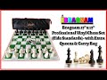 Bragnam 17" x 17" Professional Vinyl Chess Set (Fide Standards)- with Extra Queens &amp; Carry Bag