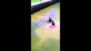 Hillbilly ice fishing noodling
