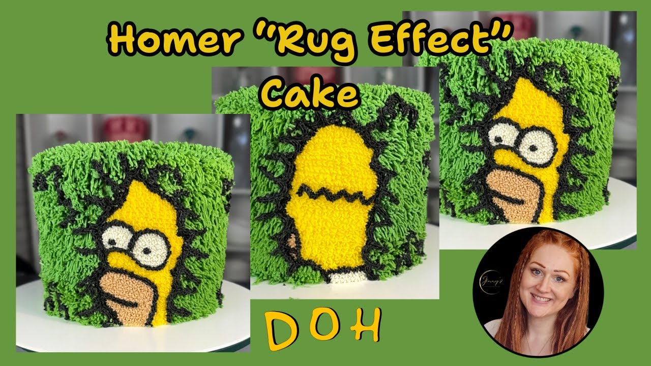 Homer Simpson "Rug Effect" Buttercream Simpsons Cake/Simpsons Cake