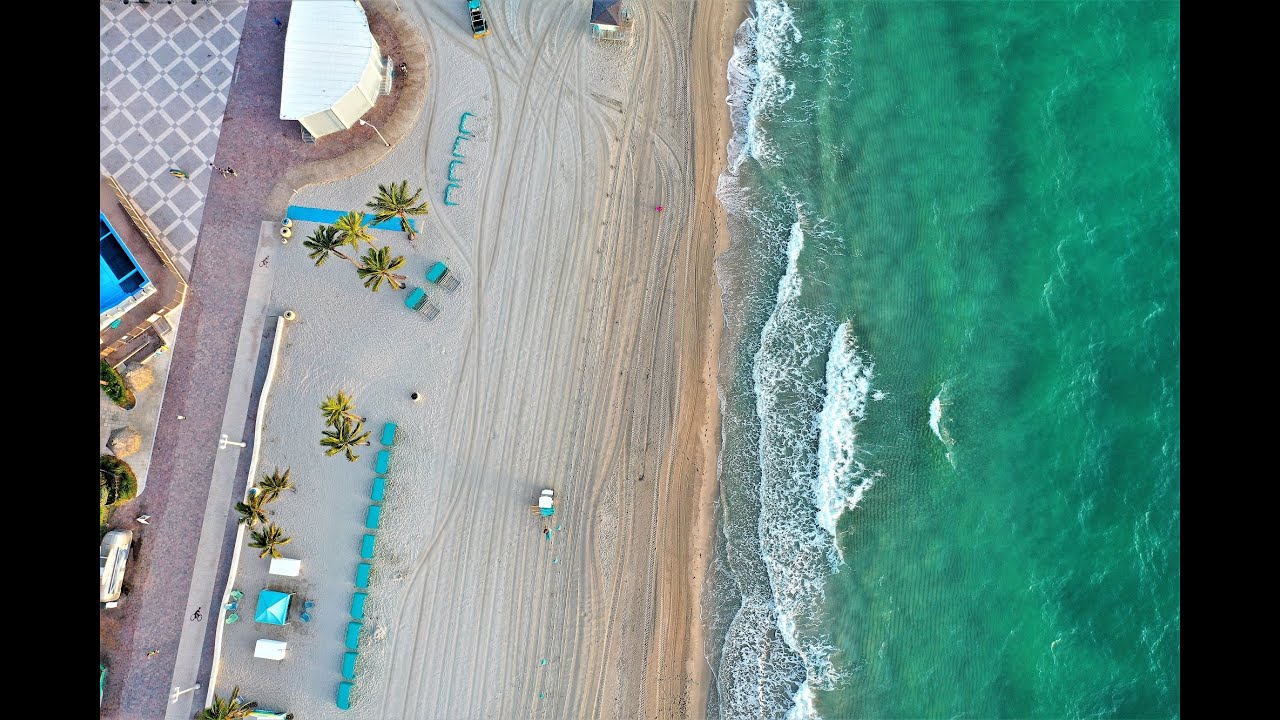 Flying My Drone Over Hollywood Beach and Downtown Hollywood Florida 4K Drone Video