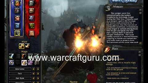 WoW Cataclysm: Worgen character creation screen preview