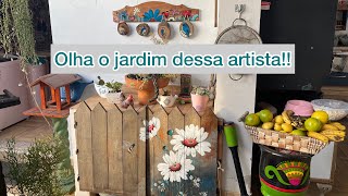 #Hoje vou mostrar o jardim da artista Vera #tem muita decoração!!