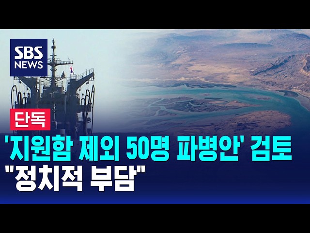 [단독] '지원함 제외 50명 파병안' 검토.."정치적 부담" / SBS