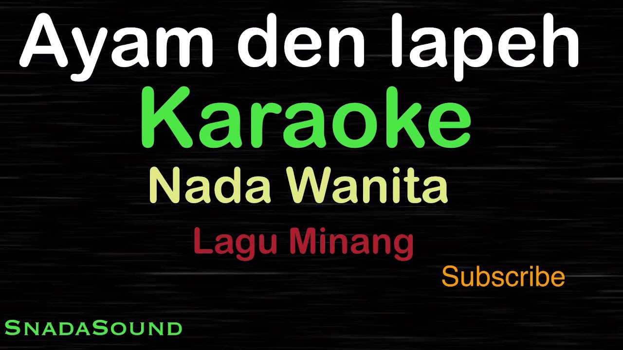 AYAM DEN LAPEH-Lagu Minang | KARAOKE NADA WANITA​⁠ -Female-Cewek-Perempuan@ucokku