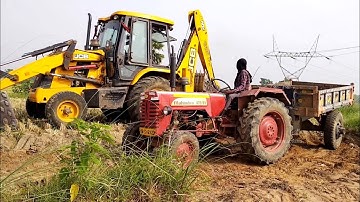 Jcb 3dx Backhoe Loader Machine Loading Mud in Old Mahindra 475 Di Tractor | Jcb Tractor | Jcb | Jcp