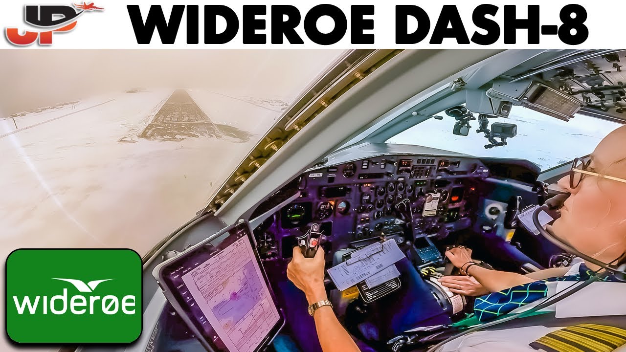 Winter in the Wideroe Dash 8 Cockpit around Norway☃️❄️☃️