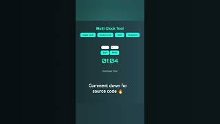 Build Digital clock ⌚, Timer ⏳, Stopwatch ⏱️ and Analog clock ⏰ with HTML CSS JS #shorts #viral