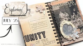 “Exploring Joy”- July 25 | Philippians 2:1-2 | #faithjournaljuly2025 #junkjournal