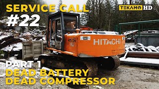 Jump Starting A Gray Market Hitachi 150 Excavator & A Broken Compressor