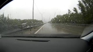 Antirain (water repellent) test. Speed 130km/h