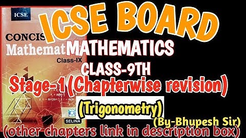 Cl-9th stage-1 chapterwise revision (Trigonometry) @Problems Beater