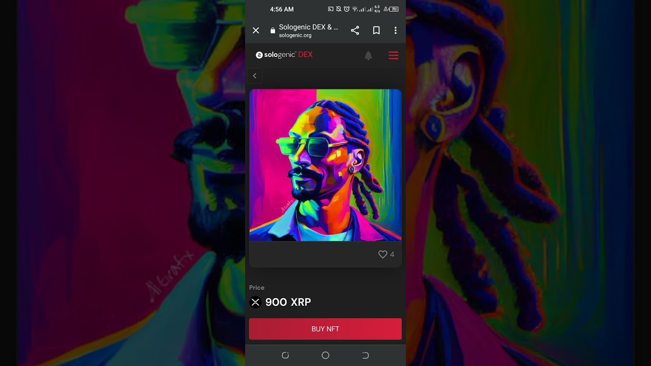 900 XRP Snoop Dogg Music NFT Sologenic (A I. Grafix Art Collection) Drop It Like It's Hot 