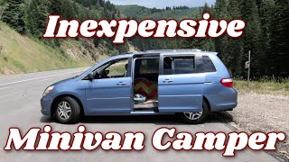 Inexpensive NoBuild Minivan Camper Setup