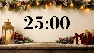 25 Minute Christmas Music Timer – Cozy Holiday Countdown & Acoustic Guitar Carols 🎄 Classroom Focus