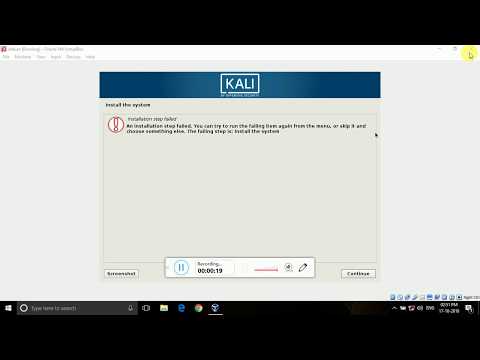 Installation step failed Error in kali linux in virtualbox in tamil