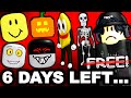 6 days until all the free avatar headscharacters are gone roblox