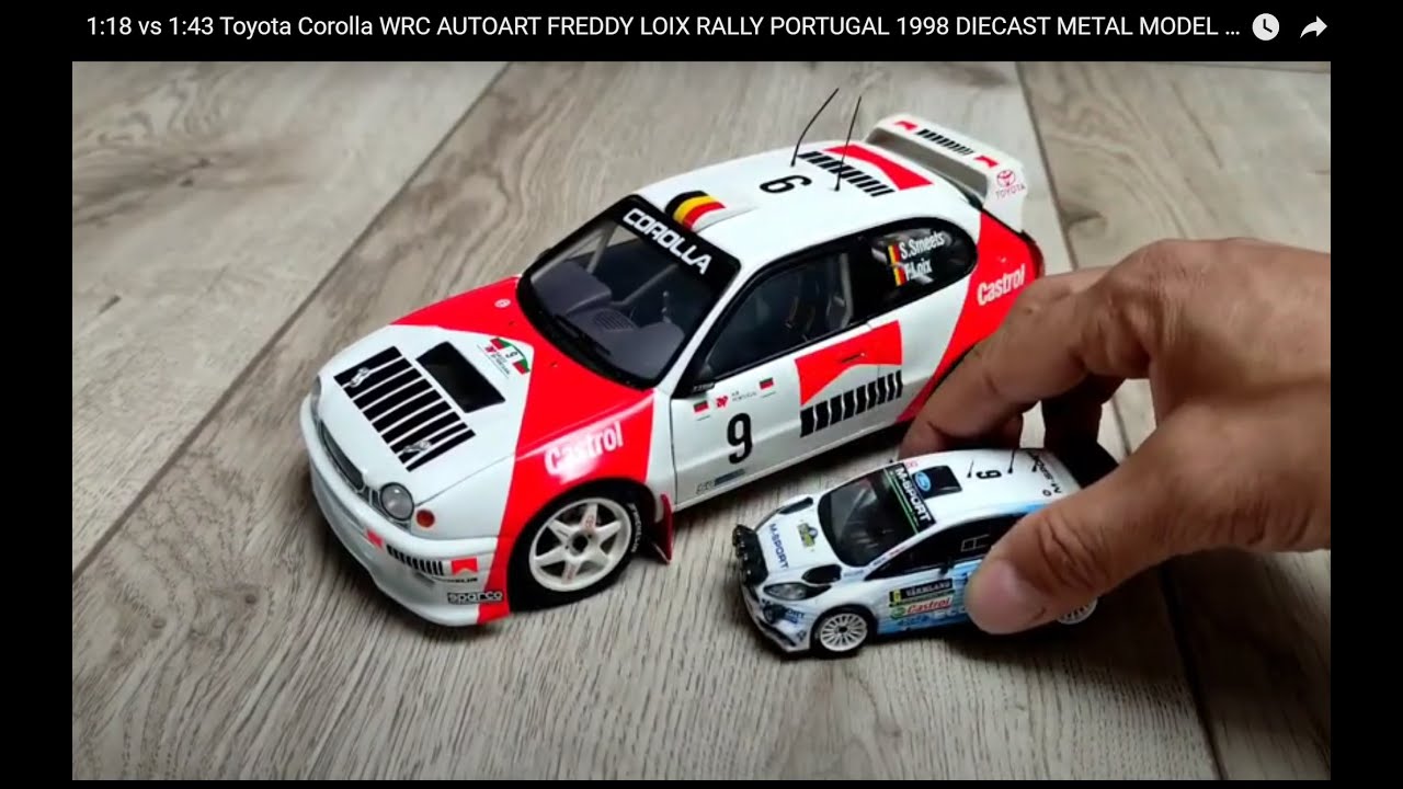 1:18 vs 1:43 Toyota Corolla WRC AUTOART FREDDY LOIX RALLY PORTUGAL