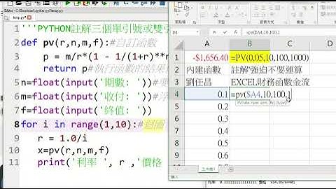 財金程式設計576使用迴圈對照EXCEL