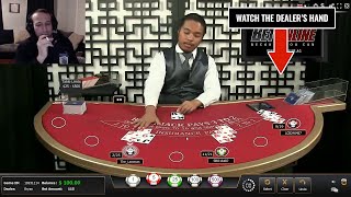 Online Live Blackjack Dealer Caught Cheating SLOW MOTION