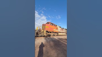Four engines up front on a BNSF Grain train! #train #railfan #fypp #bnsf #railroad