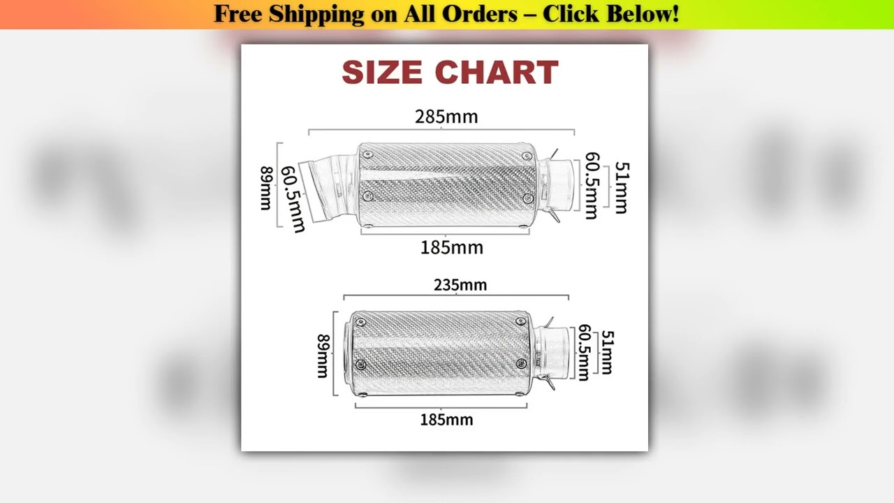 51mm 60mm Motorcycle Exhaust Muffler Carbon Fiber Titanium Escape Moto DB Killer Clamp Scarf  for