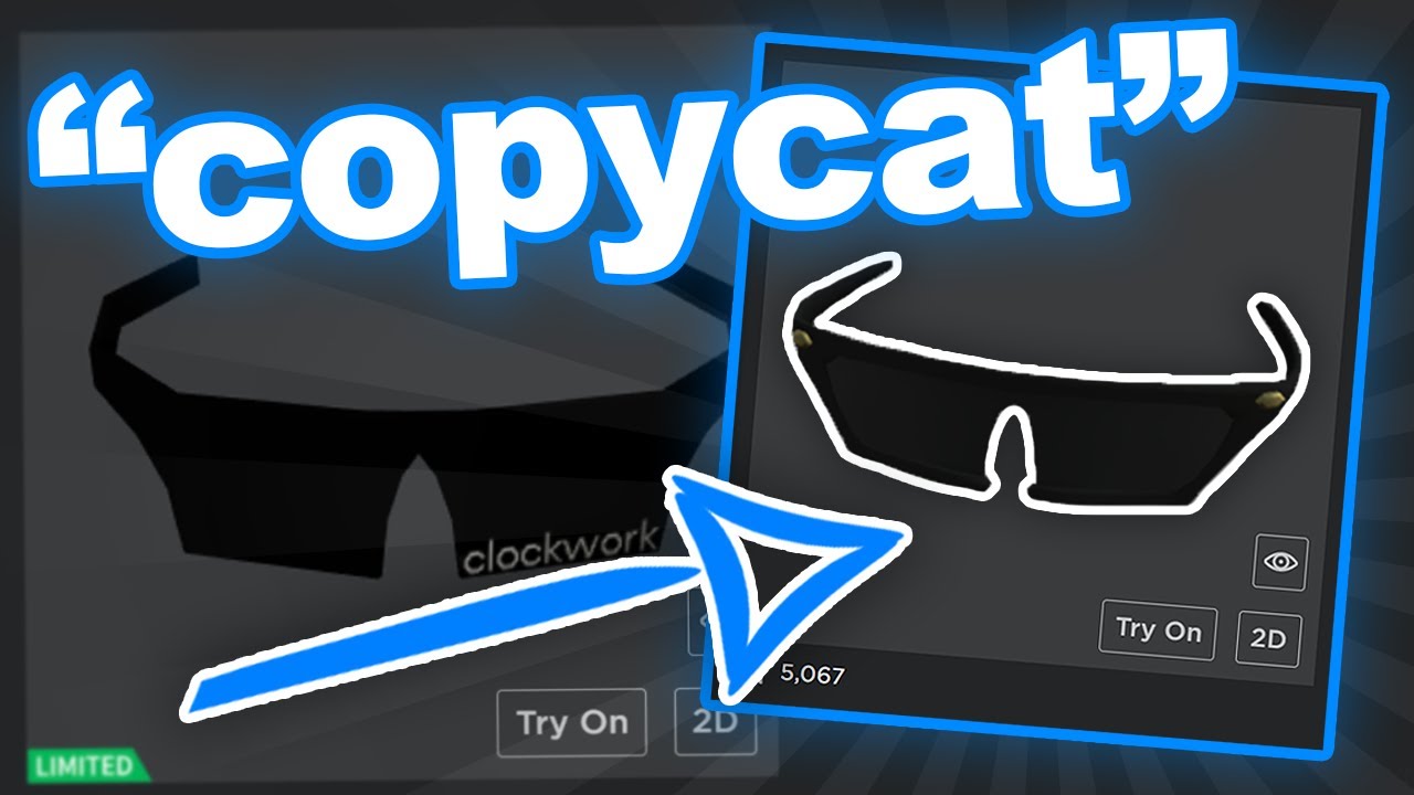 Copycat Limited Roblox Ugc Item Gets Deleted Clockwork Shades Youtube - clork work roblox