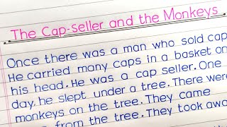 The Cap Seller and the Monkeys- English Story || Handwriting Octane Vs Linc Ocean ||
