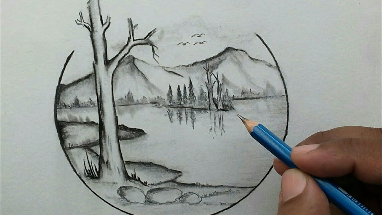 Featured image of post Sketch Nature Scenery Drawing : Between the trees, rocks, cacti, and bodies of water, where do you start?