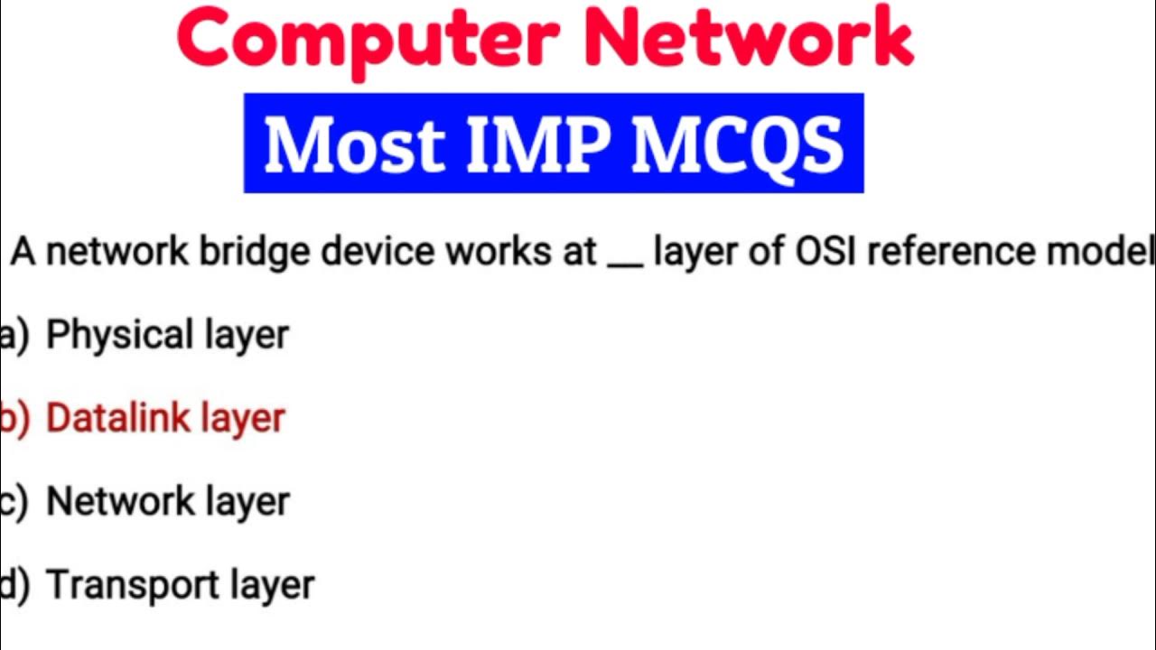 Networking MCQ Questions and Answers Computer Network MCQ Zeenat