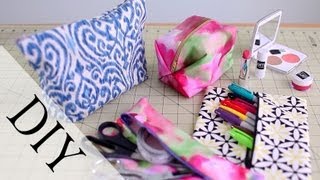 DIY Pencil Case & Makeup Bag {No Sew & Sew} by ANNEORSHINE