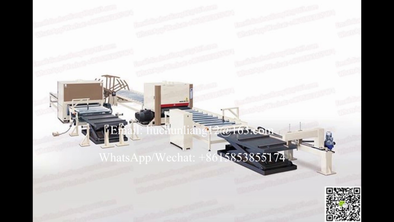 automatic plywood sanding line with feeder and overturning machine ...