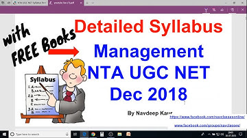 UGC NET 2018 | Detailed Syllabus for Management with Free Books