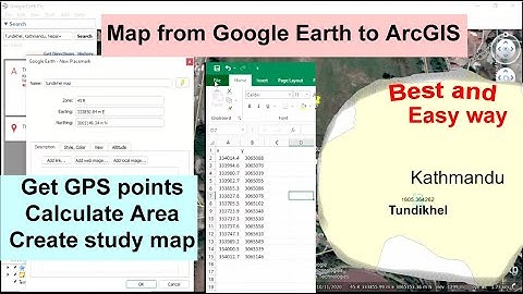 Study map from google Earth to ArcGIS through Excel