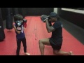 Coach Steve gives Sophie her 1st Muay Thai lesson