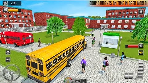 High school bus driving games Pt-3 - private School bus Simulator 3d - school bus Android Gameplay