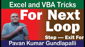 For Loop Step Key Word And Exit For In VBA Macros ||  VBA Training || Part - 3