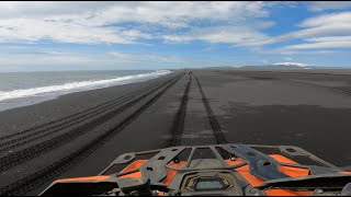 ATV ride on Black Sand Beach in Iceland