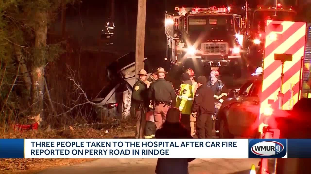 Three teens injured in fiery crash in Rindge