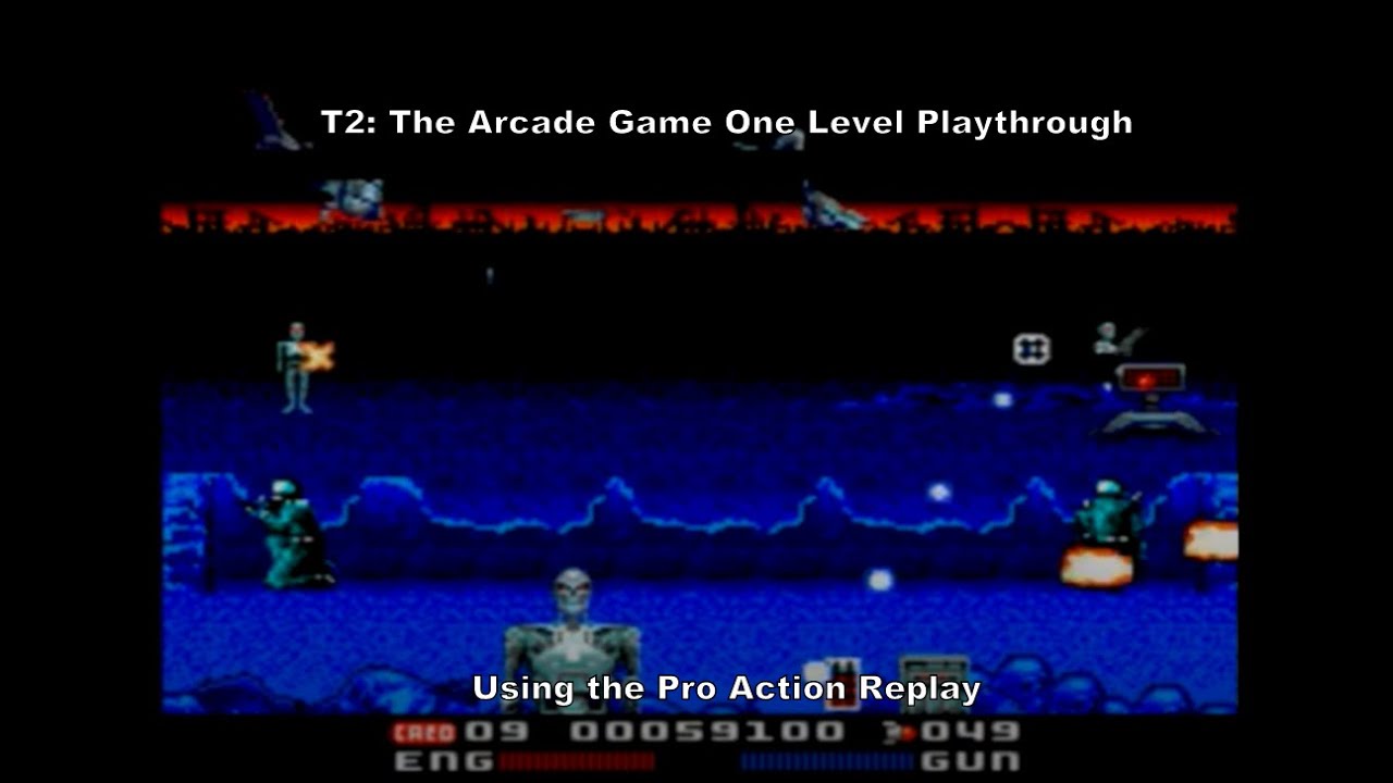 T2: The Arcade Game One Level Playthrough on Master System's Pro Action Replay :D 