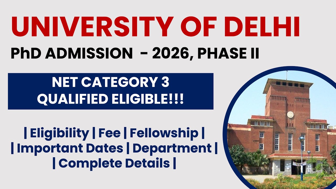University of Delhi PhD Admission 2026 | Apply Now! | The Researchist ...