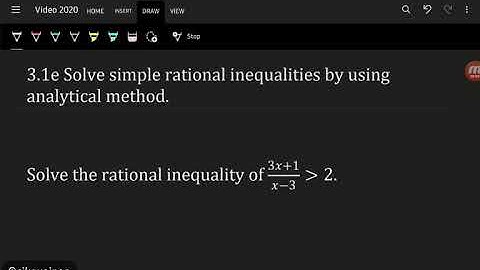 3.1e How to Solve Simple Rational Inequalities by Using Sign Table Method 1/3.
