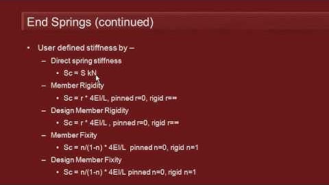 MAXSURF Multiframe - Releases and End Springs