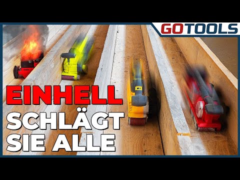 Speed-Duell der Akku-Bandschleifer - Wer wird Gewinnen? Einhell, DeWalt, Milwaukee oder Ryobi?