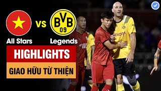 Highlights Việt Nam vs Dortmund Legends | Tuấn Hải sút xa cực hiểm - Công Vinh dứt điểm hiểm hóc