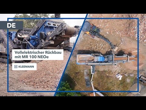 Elektrischer Prallbrecher MOBIREX MR 100 NEOe im Einsatz auf vollelektrischer Baustelle in Erlangen