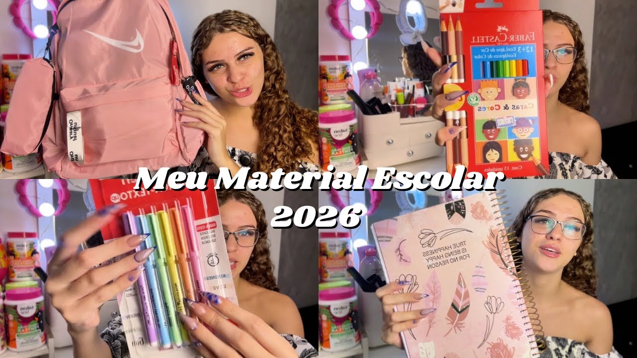 MEU MATERIAL ESCOLAR 2026 🩷📚