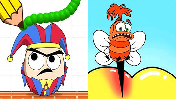 Draw To Smash (Logic Puzzle) vs Help Monster 2 Tricky Puzzle - Satisfying ASMR Games All Levels