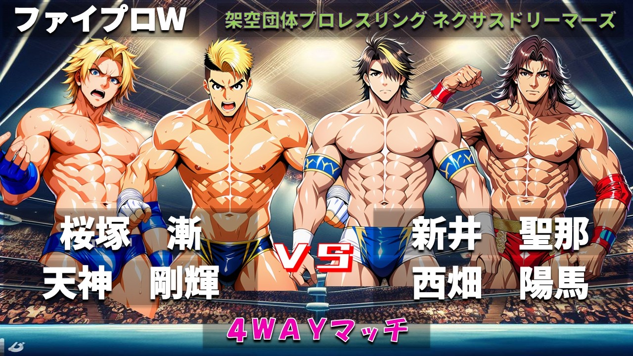 【ファイプロW】４ＷＡＹマッチ　桜塚漸 ｖｓ 天神剛輝 ｖｓ 新井聖那 ｖｓ 西畑陽馬【ネクサスドリーマーズ－270】