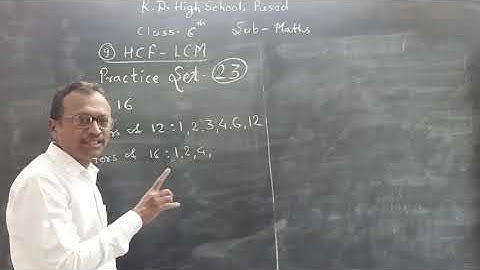 Class 6 th Sub - Maths, Chapter 9  HCF-LCM ( Video 1)