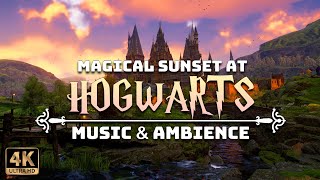 Magical Sunset at Hogwarts | 4K Harry Potter Music & Ambience